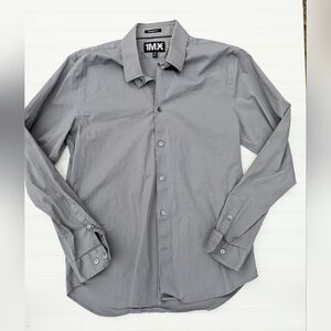 Express 1MX Gray Modern Fit Button Down Shirt